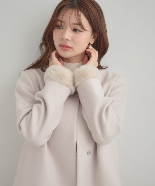 Couture Brooch / クチュールブローチ その他アウター | 【大人レディ・フェイクファー取り外し可能】ケープ風ショートコート | 詳細4