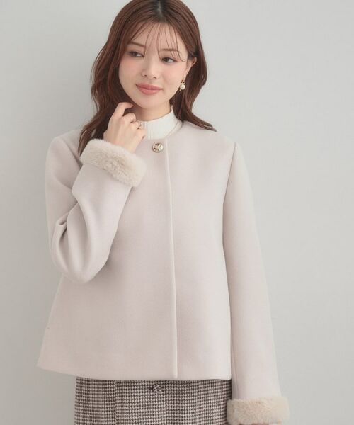 Couture Brooch / クチュールブローチ その他アウター | 【大人レディ・フェイクファー取り外し可能】ケープ風ショートコート | 詳細8