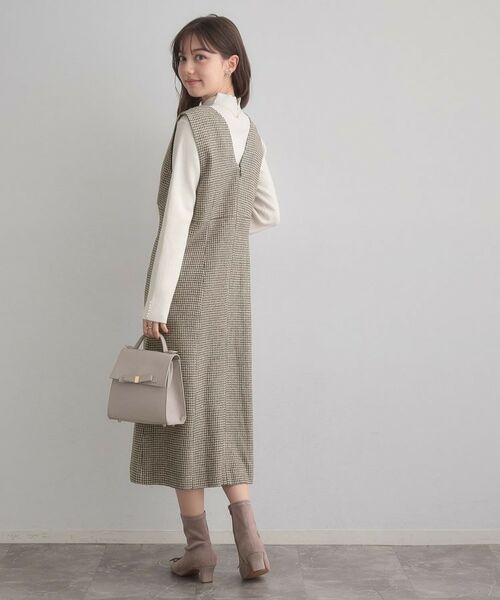 Couture Brooch / クチュールブローチ ミニ丈・ひざ丈ワンピース | 【クラシカル・通勤】ラメ千鳥釦デザインジャンスカ | 詳細15
