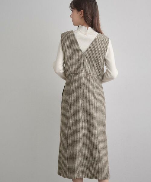 Couture Brooch / クチュールブローチ ミニ丈・ひざ丈ワンピース | 【クラシカル・通勤】ラメ千鳥釦デザインジャンスカ | 詳細19