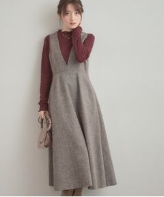 Couture Brooch / クチュールブローチ ロング・マキシ丈ワンピース | 【通勤・大人上品】ラメツイード ジャンパースカート