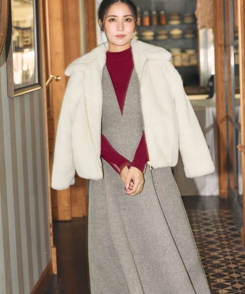 Couture Brooch / クチュールブローチ ロング・マキシ丈ワンピース | 【通勤・大人上品】ラメツイード ジャンパースカート | 詳細1