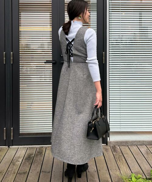 Couture Brooch / クチュールブローチ ロング・マキシ丈ワンピース | 【通勤・大人上品】ラメツイード ジャンパースカート | 詳細11