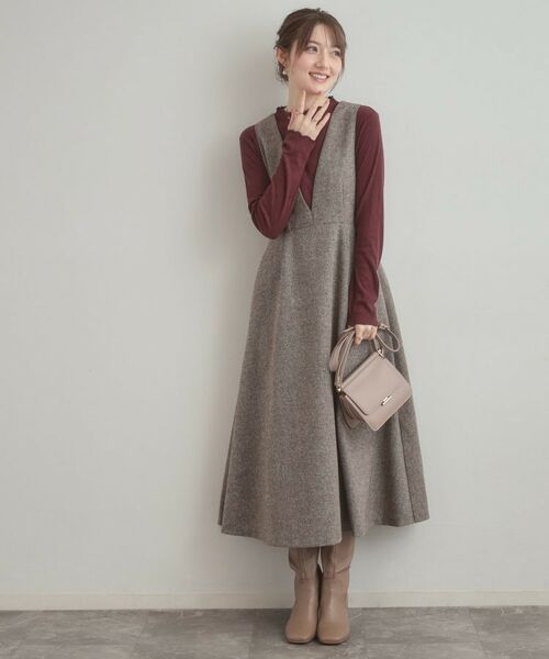 Couture Brooch / クチュールブローチ ロング・マキシ丈ワンピース | 【通勤・大人上品】ラメツイード ジャンパースカート | 詳細13