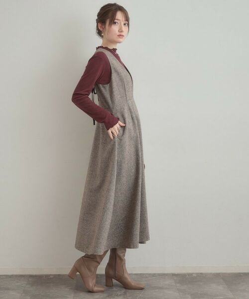 Couture Brooch / クチュールブローチ ロング・マキシ丈ワンピース | 【通勤・大人上品】ラメツイード ジャンパースカート | 詳細14