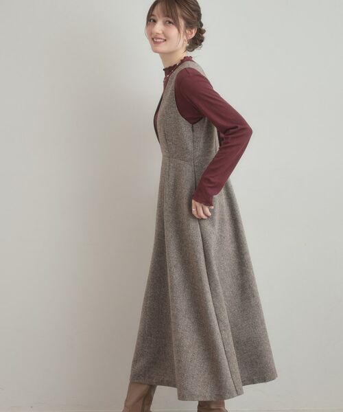 Couture Brooch / クチュールブローチ ロング・マキシ丈ワンピース | 【通勤・大人上品】ラメツイード ジャンパースカート | 詳細17
