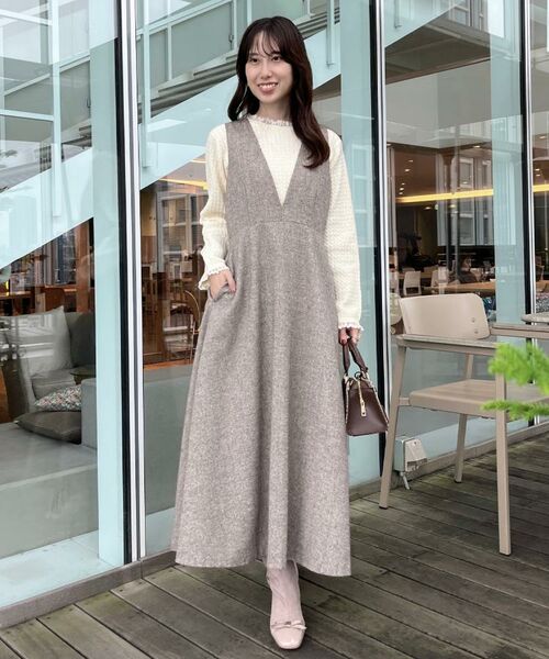 Couture Brooch / クチュールブローチ ロング・マキシ丈ワンピース | 【通勤・大人上品】ラメツイード ジャンパースカート | 詳細19