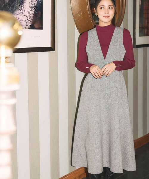 Couture Brooch / クチュールブローチ ロング・マキシ丈ワンピース | 【通勤・大人上品】ラメツイード ジャンパースカート | 詳細2