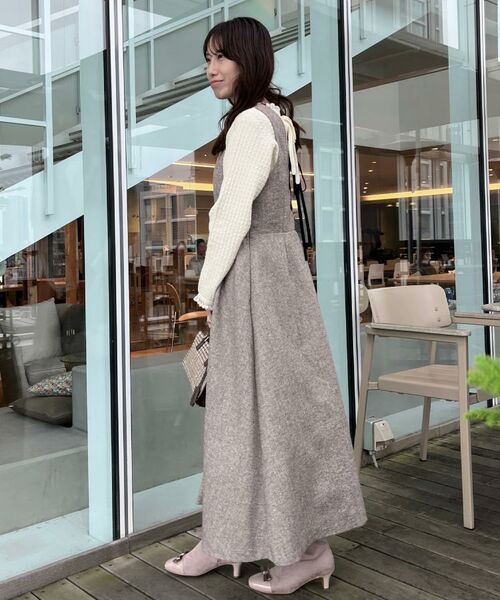 Couture Brooch / クチュールブローチ ロング・マキシ丈ワンピース | 【通勤・大人上品】ラメツイード ジャンパースカート | 詳細20
