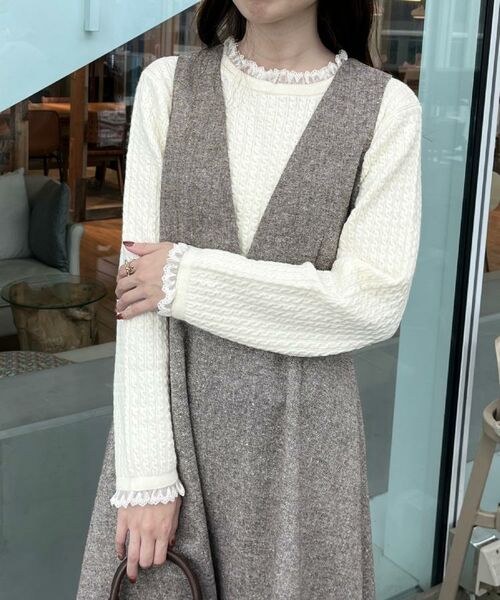 Couture Brooch / クチュールブローチ ロング・マキシ丈ワンピース | 【通勤・大人上品】ラメツイード ジャンパースカート | 詳細22