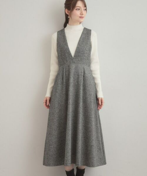 Couture Brooch / クチュールブローチ ロング・マキシ丈ワンピース | 【通勤・大人上品】ラメツイード ジャンパースカート | 詳細25