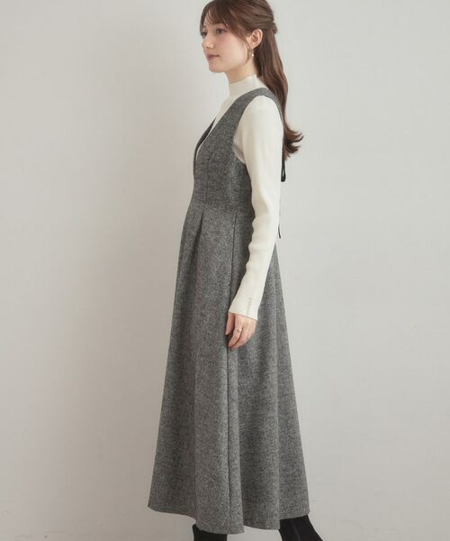 Couture Brooch / クチュールブローチ ロング・マキシ丈ワンピース | 【通勤・大人上品】ラメツイード ジャンパースカート | 詳細26