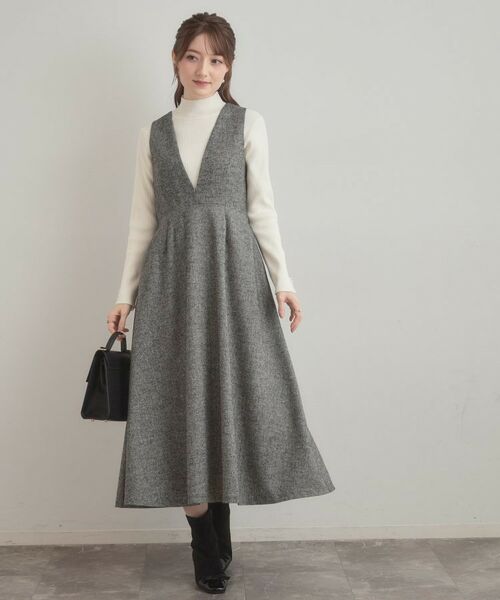Couture Brooch / クチュールブローチ ロング・マキシ丈ワンピース | 【通勤・大人上品】ラメツイード ジャンパースカート | 詳細3