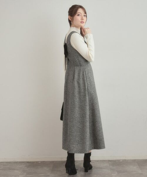 Couture Brooch / クチュールブローチ ロング・マキシ丈ワンピース | 【通勤・大人上品】ラメツイード ジャンパースカート | 詳細4