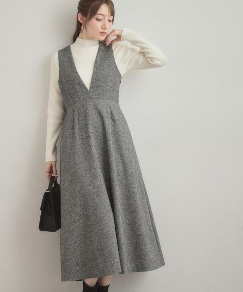 Couture Brooch / クチュールブローチ ロング・マキシ丈ワンピース | 【通勤・大人上品】ラメツイード ジャンパースカート | 詳細6