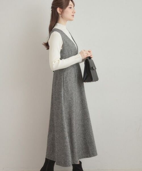 Couture Brooch / クチュールブローチ ロング・マキシ丈ワンピース | 【通勤・大人上品】ラメツイード ジャンパースカート | 詳細7