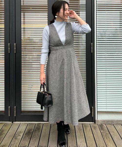 Couture Brooch / クチュールブローチ ロング・マキシ丈ワンピース | 【通勤・大人上品】ラメツイード ジャンパースカート | 詳細9