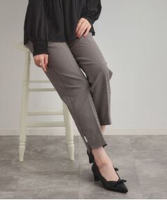 Couture Brooch / クチュールブローチ ショート・ハーフ・半端丈パンツ | 【通勤・美脚見え・あったか】裏起毛パール調スカラ裾デザインパンツ