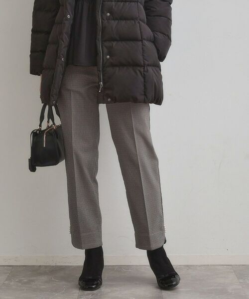 Couture Brooch / クチュールブローチ ショート・ハーフ・半端丈パンツ | 【通勤・美脚見え・あったか】裏起毛パール調スカラ裾デザインパンツ | 詳細16