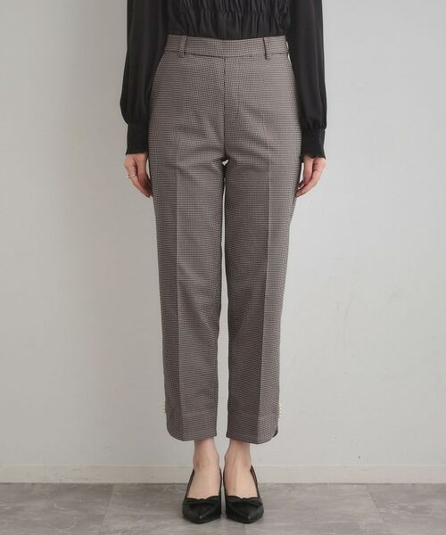 Couture Brooch / クチュールブローチ ショート・ハーフ・半端丈パンツ | 【通勤・美脚見え・あったか】裏起毛パール調スカラ裾デザインパンツ | 詳細23