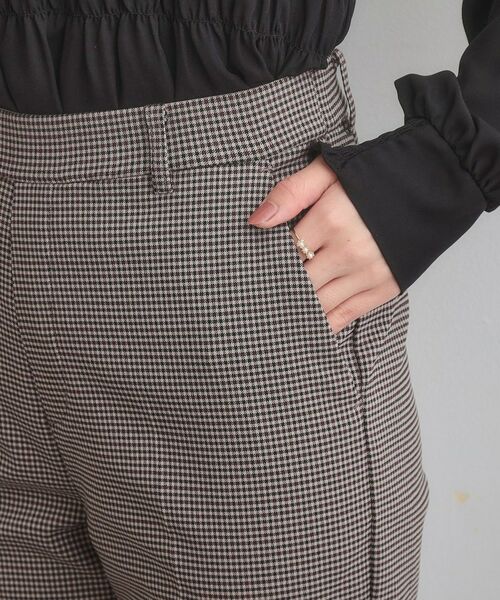 Couture Brooch / クチュールブローチ ショート・ハーフ・半端丈パンツ | 【通勤・美脚見え・あったか】裏起毛パール調スカラ裾デザインパンツ | 詳細28