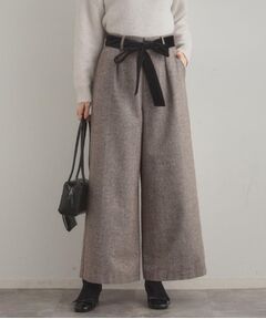 Couture Brooch / クチュールブローチ パンツ | 【上品華やか・通勤】ラメツイード ワイドパンツ