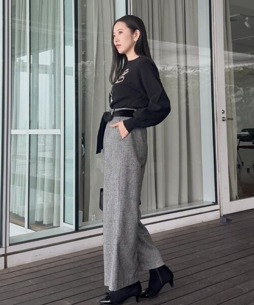 Couture Brooch / クチュールブローチ パンツ | 【上品華やか・通勤】ラメツイード ワイドパンツ | 詳細11