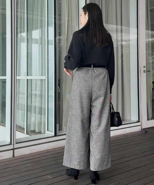 Couture Brooch / クチュールブローチ パンツ | 【上品華やか・通勤】ラメツイード ワイドパンツ | 詳細12