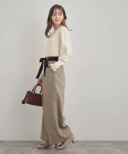 Couture Brooch / クチュールブローチ パンツ | 【上品華やか・通勤】ラメツイード ワイドパンツ | 詳細15