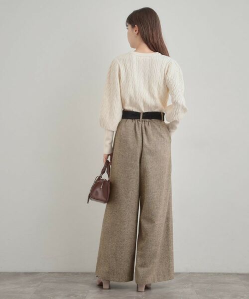 Couture Brooch / クチュールブローチ パンツ | 【上品華やか・通勤】ラメツイード ワイドパンツ | 詳細16