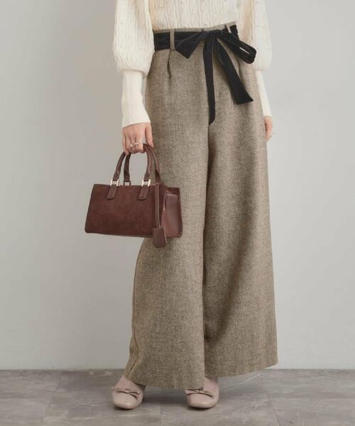 Couture Brooch / クチュールブローチ パンツ | 【上品華やか・通勤】ラメツイード ワイドパンツ | 詳細18
