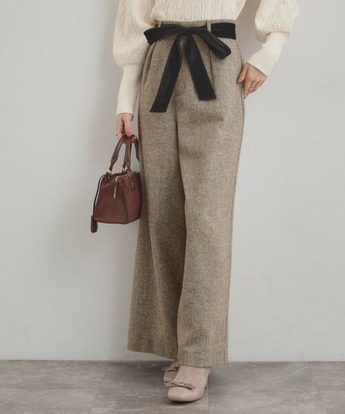 Couture Brooch / クチュールブローチ パンツ | 【上品華やか・通勤】ラメツイード ワイドパンツ | 詳細19