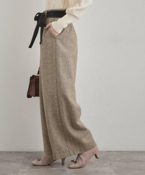 Couture Brooch / クチュールブローチ パンツ | 【上品華やか・通勤】ラメツイード ワイドパンツ | 詳細20