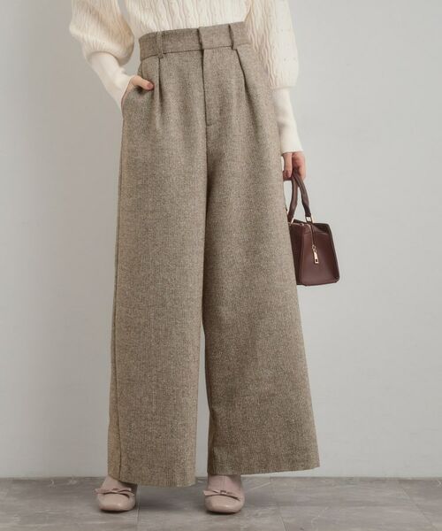 Couture Brooch / クチュールブローチ パンツ | 【上品華やか・通勤】ラメツイード ワイドパンツ | 詳細22