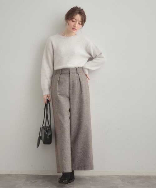Couture Brooch / クチュールブローチ パンツ | 【上品華やか・通勤】ラメツイード ワイドパンツ | 詳細23