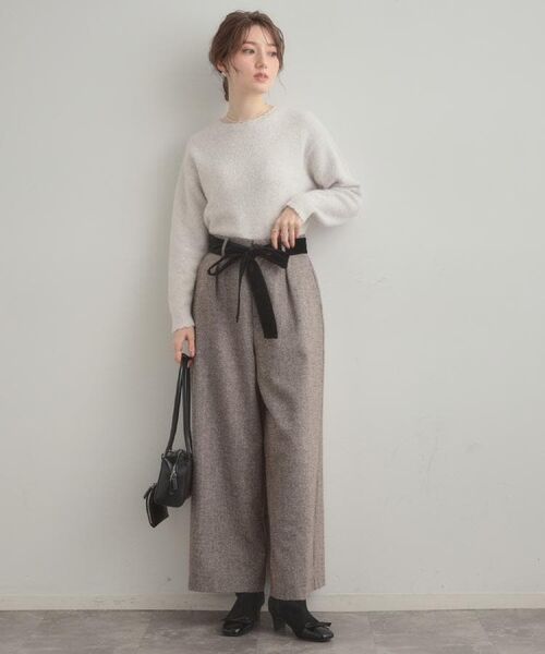 Couture Brooch / クチュールブローチ パンツ | 【上品華やか・通勤】ラメツイード ワイドパンツ | 詳細24