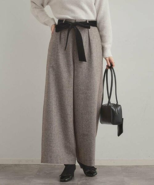 Couture Brooch / クチュールブローチ パンツ | 【上品華やか・通勤】ラメツイード ワイドパンツ | 詳細25