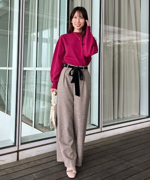 Couture Brooch / クチュールブローチ パンツ | 【上品華やか・通勤】ラメツイード ワイドパンツ | 詳細27