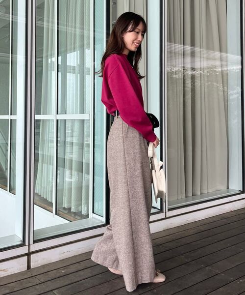 Couture Brooch / クチュールブローチ パンツ | 【上品華やか・通勤】ラメツイード ワイドパンツ | 詳細28