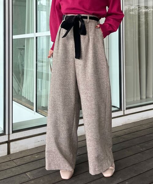 Couture Brooch / クチュールブローチ パンツ | 【上品華やか・通勤】ラメツイード ワイドパンツ | 詳細29