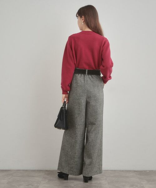 Couture Brooch / クチュールブローチ パンツ | 【上品華やか・通勤】ラメツイード ワイドパンツ | 詳細3