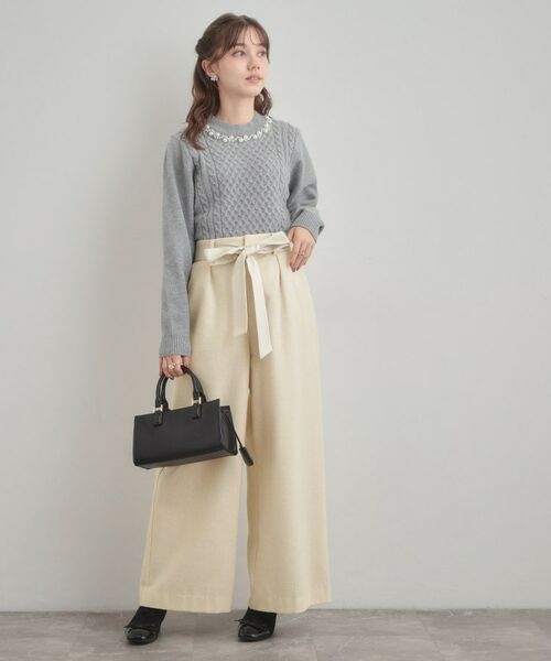 Couture Brooch / クチュールブローチ パンツ | 【上品華やか・通勤】ラメツイード ワイドパンツ | 詳細30