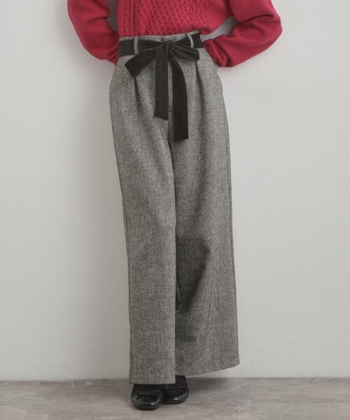 Couture Brooch / クチュールブローチ パンツ | 【上品華やか・通勤】ラメツイード ワイドパンツ | 詳細6
