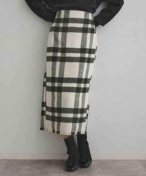 Couture Brooch / クチュールブローチ スカート | 起毛チェックIラインスカート | 詳細1