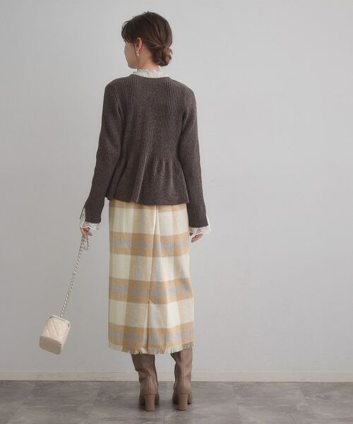 Couture Brooch / クチュールブローチ スカート | 起毛チェックIラインスカート | 詳細13