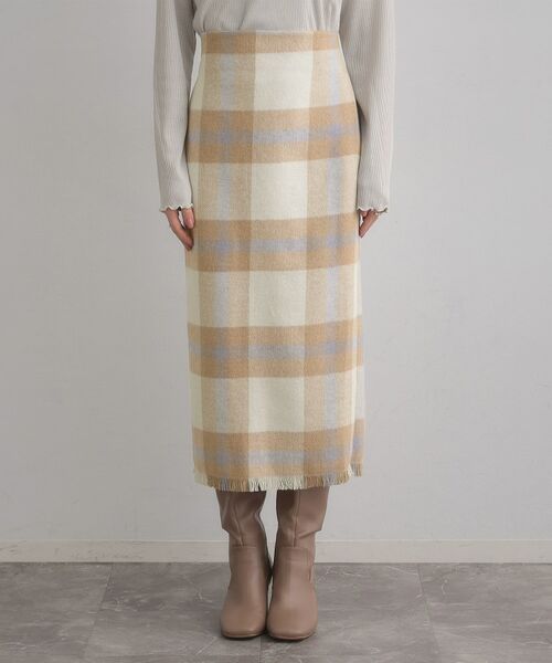 Couture Brooch / クチュールブローチ スカート | 起毛チェックIラインスカート | 詳細15