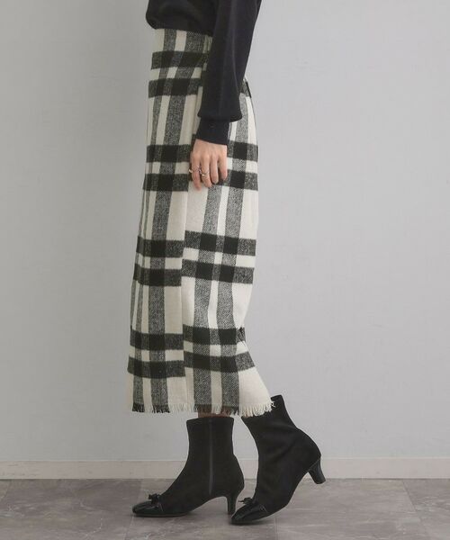 Couture Brooch / クチュールブローチ スカート | 起毛チェックIラインスカート | 詳細2