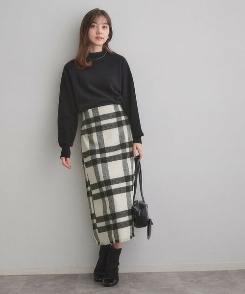 Couture Brooch / クチュールブローチ スカート | 起毛チェックIラインスカート | 詳細4