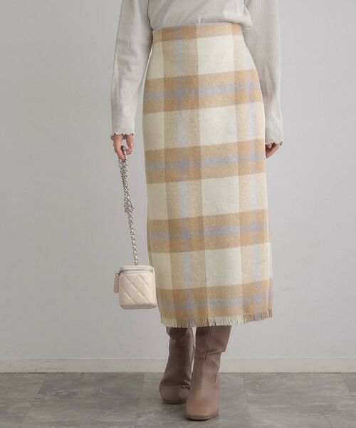 Couture Brooch / クチュールブローチ スカート | 起毛チェックIラインスカート | 詳細8