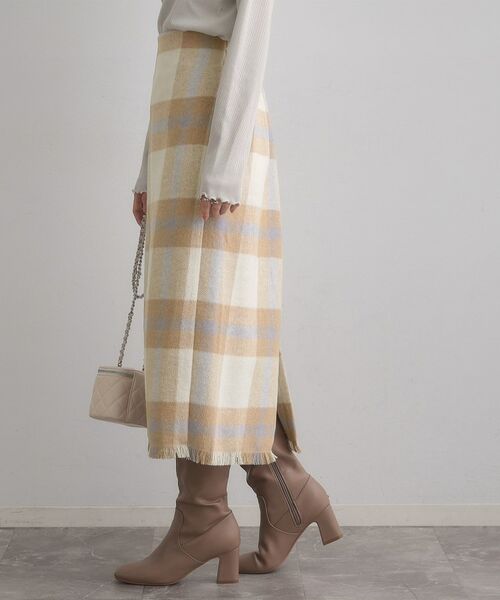 Couture Brooch / クチュールブローチ スカート | 起毛チェックIラインスカート | 詳細9